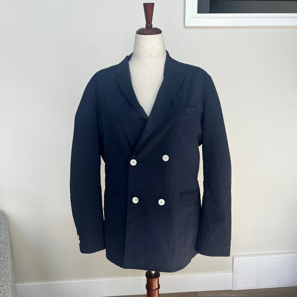 BEAMS Men's Double Breasted Blazer Size XL In Navy - Picture 1 of 6